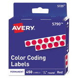 Avery AVE05790 Handwrite-Only Permanent Self-Adhesive Round Color-Coding Labels in Dispensers, 0.25