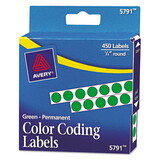 Avery AVE05791 Permanent Self-Adhesive Round Color-Coding Labels, 1/4