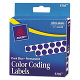 Avery AVE05793 Permanent Self-Adhesive Round Color-Coding Labels, 1/4