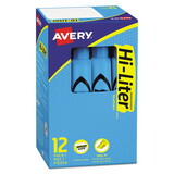 AVERY-DENNISON AVE07746 Desk Style Highlighter, Chisel Tip, Light Blue Ink, Dozen