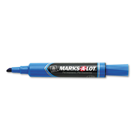 AVERY-DENNISON AVE07886 MARKS A LOT Regular Desk-Style Permanent Marker, Broad Chisel Tip, Blue, Dozen (7886)