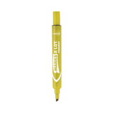 Marks-A-Lot AVE08882 Large Desk Style Permanent Marker, Chisel Tip, Yellow, Dozen