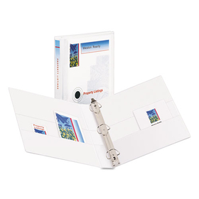 AVERY-DENNISON AVE09301 Durable View Binder with DuraHinge and EZD Rings, 3 Rings, 1" Capacity, 11 x 8.5, White, (9301)