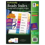 Avery AVE11081 Ready Index Customizable Table Of Contents, Asst Dividers, 8-Tab, Ltr, 3 Sets