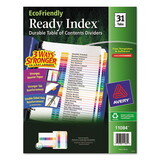 Avery AVE11084 Ready Index Customizable Table Of Contents Multicolor Dividers, 31-Tab, Letter