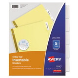 Avery AVE11110 Insertable Big Tab Dividers, 5-Tab, Letter