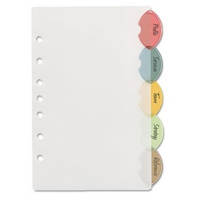 Avery AVE11118 Insertable Style Edge Tab Plastic Dividers, 7-Hole Punched, 5-Tab, 8.5 x 5.5, Translucent, 1 Set