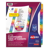 Avery AVE11125 Ready Index Customizable Table Of Contents Multicolor Dividers, 26-Tab, Letter
