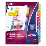 Avery AVE11127 Ready Index Customizable Table Of Contents Multicolor Dividers, 12-Tab, Letter