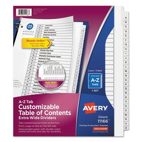 Avery AVE11166 Customizable TOC Ready Index Black and White Dividers, 26-Tab, A to Z, 11 x 9.25, 1 Set