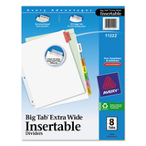 Avery AVE11222 Insertable Big Tab Dividers, 8-Tab, 11 1/8 X 9 1/4
