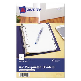 Avery AVE11313 Preprinted Tab Dividers, 12-Tab, 8 1/2 X 5 1/2