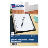 Avery AVE11315 Preprinted Tab Dividers, 12-Tab, 8 1/2 X 5 1/2