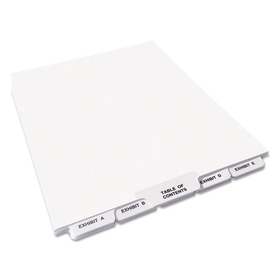 Avery AVE11376 Preprinted Legal Exhibit Bottom Tab Index Dividers, Avery Style, 27-Tab, Exhibit A to Exhibit Z, 11 x 8.5, White, 1 Set