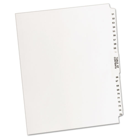 Avery AVE11396 Preprinted Legal Exhibit Side Tab Index Dividers, Avery Style, 26-Tab, 51 to 75, 11 x 8.5, White, 1 Set