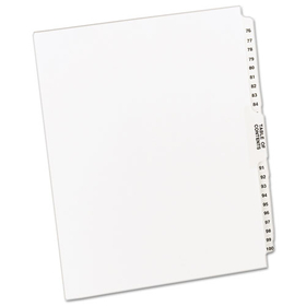 Avery AVE11397 Avery-Style Legal Exhibit Side Tab Divider, Title: 76-100, Letter, White