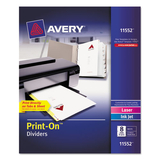 Avery AVE11552 Customizable Print-On Dividers, 8-Tab, Letter, 5 Sets