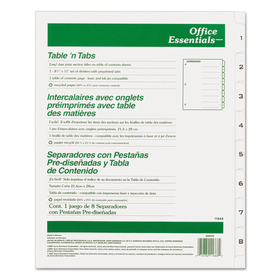 Avery AVE11668 Table 'n Tabs Dividers, 8-Tab, Letter