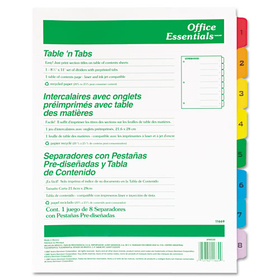 AVERY-DENNISON AVE11669 Table 'n Tabs Dividers, 8-Tab, Letter
