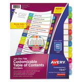 Avery AVE11847 Customizable TOC Ready Index Multicolor Tab Dividers, 12-Tab, Jan. to Dec., 11 x 8.5, White, Contemporary Color Tabs, 1 Set