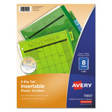 Avery AVE11901 Insertable Big Tab Plastic Dividers, 8-Tab, Letter