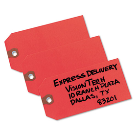 AVERY-DENNISON AVE12345 Unstrung Shipping Tags, 11.5 pt.Stock, 4.75 x 2.38, Red, 1,000/Box