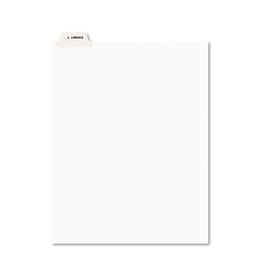 Avery AVE12393 Avery-Style Preprinted Legal Bottom Tab Dividers, 26-Tab, Exhibit T, 11 x 8.5, White, 25/Pack