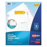 Avery 14435 Big Tab Printable White Label Tab Dividers, 8-Tab, Letter, 20 per pack
