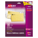Avery AVE15695 Matte Clear Easy Peel Mailing Labels w/ Sure Feed Technology, Laser Printers, 0.66 x 1.75, Clear, 60/Sheet, 10 Sheets/Pack