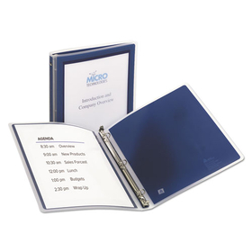 Avery AVE15766 Flexi-View Binder with Round Rings, 3 Rings, 0.5" Capacity, 11 x 8.5, Navy Blue