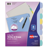 Avery AVE16171 Write-On Big Tab Plastic Dividers, 8-Tab, Letter