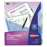 Avery AVE16177 Write-On Big Tab Plastic Dividers, 8-Tab, Letter