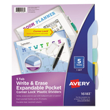 Avery AVE16183 Write-On Big Tab Plastic Dividers, 5-Tab, Letter