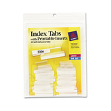 Avery AVE16221 Insertable Index Tabs with Printable Inserts, 1/5-Cut, Clear, 1