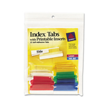 Avery AVE16228 Insertable Index Tabs With Printable Inserts, 1 1/2, Assorted, White, 25/pack