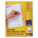 AVERY-DENNISON AVE16280 Printable Plastic Tabs With Repositionable Adhesive, 1 1/4, White, 96/pack