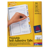 Avery AVE16282 Printable Plastic Tabs With Repositionable Adhesive, 1 3/4, White, 80/pack