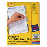 AVERY-DENNISON AVE16283 Printable Plastic Tabs With Repositionable Adhesive, 1 3/4, Assorted, 80/pack