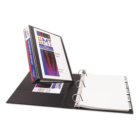 AVERY-DENNISON AVE17021 Durable View Binder with DuraHinge and Slant Rings, 3 Rings, 1.5" Capacity, 11 x 8.5, Black