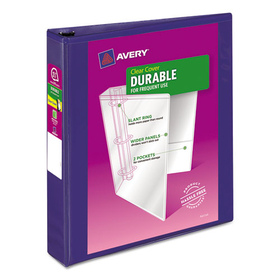 AVERY-DENNISON AVE17024 Durable View Binder with DuraHinge and Slant Rings, 3 Rings, 1.5" Capacity, 11 x 8.5, Blue