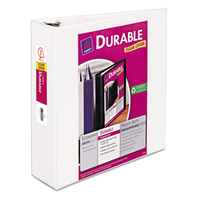 Avery AVE17042 Durable View Binder with DuraHinge and Slant Rings, 3 Rings, 3" Capacity, 11 x 8.5, White