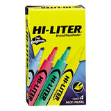 Hi-Liter AVE17752 HI-LITER Desk-Style Highlighters, Assorted Ink Colors, Chisel Tip, Assorted Barrel Colors, 4/Set