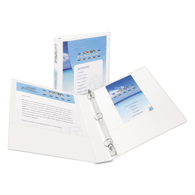 Avery AVE19601 Showcase Economy View Binders with Slant Rings, 3 Rings, 1" Capacity, 11 x 8.5, White