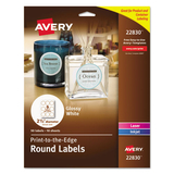 Avery AVE22830 Round Print-To-The-Edge Labels, 2 1/2