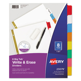 Avery AVE23079 Write & Erase Big Tab Paper Dividers, 8-Tab, Letter