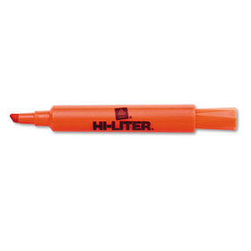 AVERY-DENNISON AVE24050 HI-LITER Desk-Style Highlighters, Fluorescent Orange Ink, Chisel Tip, Orange/Black Barrel, Dozen