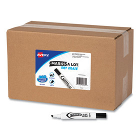 Avery AVE24445 MARKS A LOT Desk-Style Dry Erase Marker, Broad Chisel Tip, Black, 200/Box (24445)