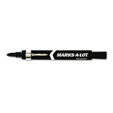 AVERY-DENNISON AVE24878 Large Desk Style Permanent Marker W/ Metal Pocket Clip, Bullet Tip, Black, Dozen