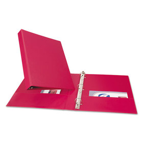 Avery AVE27201 Durable Non-View Binder with DuraHinge and Slant Rings, 3 Rings, 1" Capacity, 11 x 8.5, Red