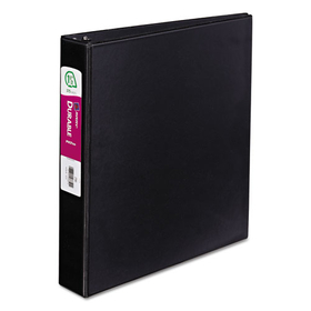 Avery AVE27350 Durable Non-View Binder with DuraHinge and Slant Rings, 3 Rings, 1.5" Capacity, 11 x 8.5, Black